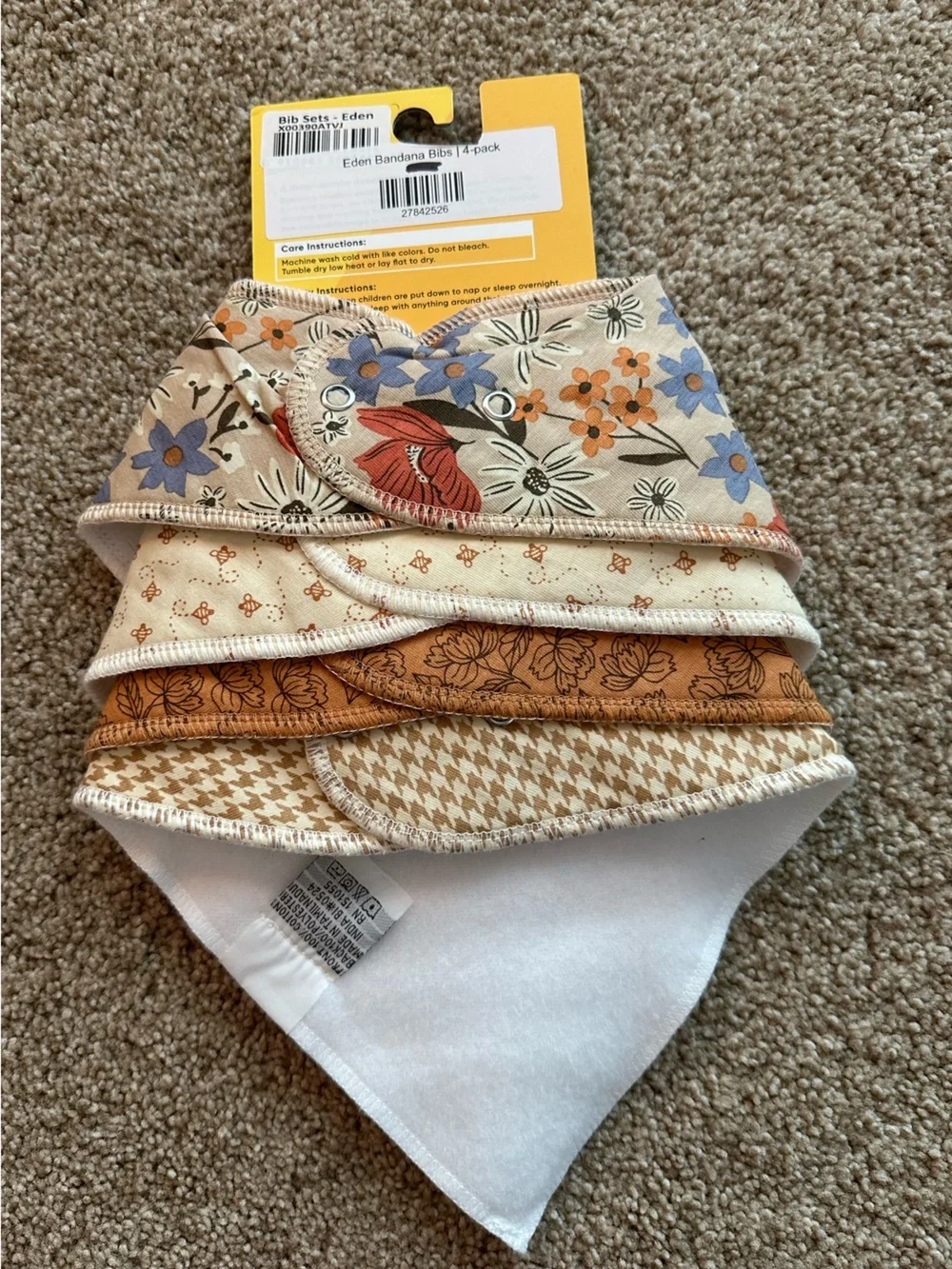Copper Pearl Girl Bandana Bib Set of 4 🌼 NWT